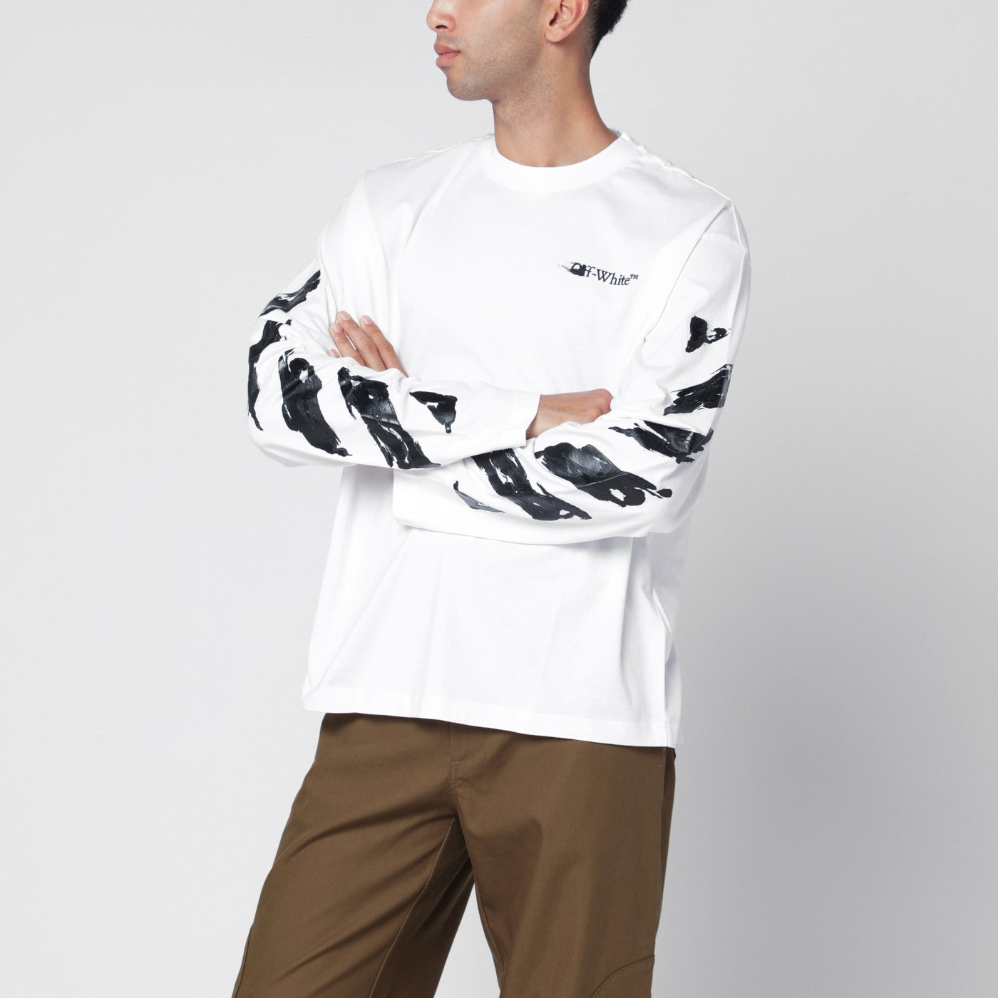 Off-White White Long-Sleeved T-Shirt With Logo Men