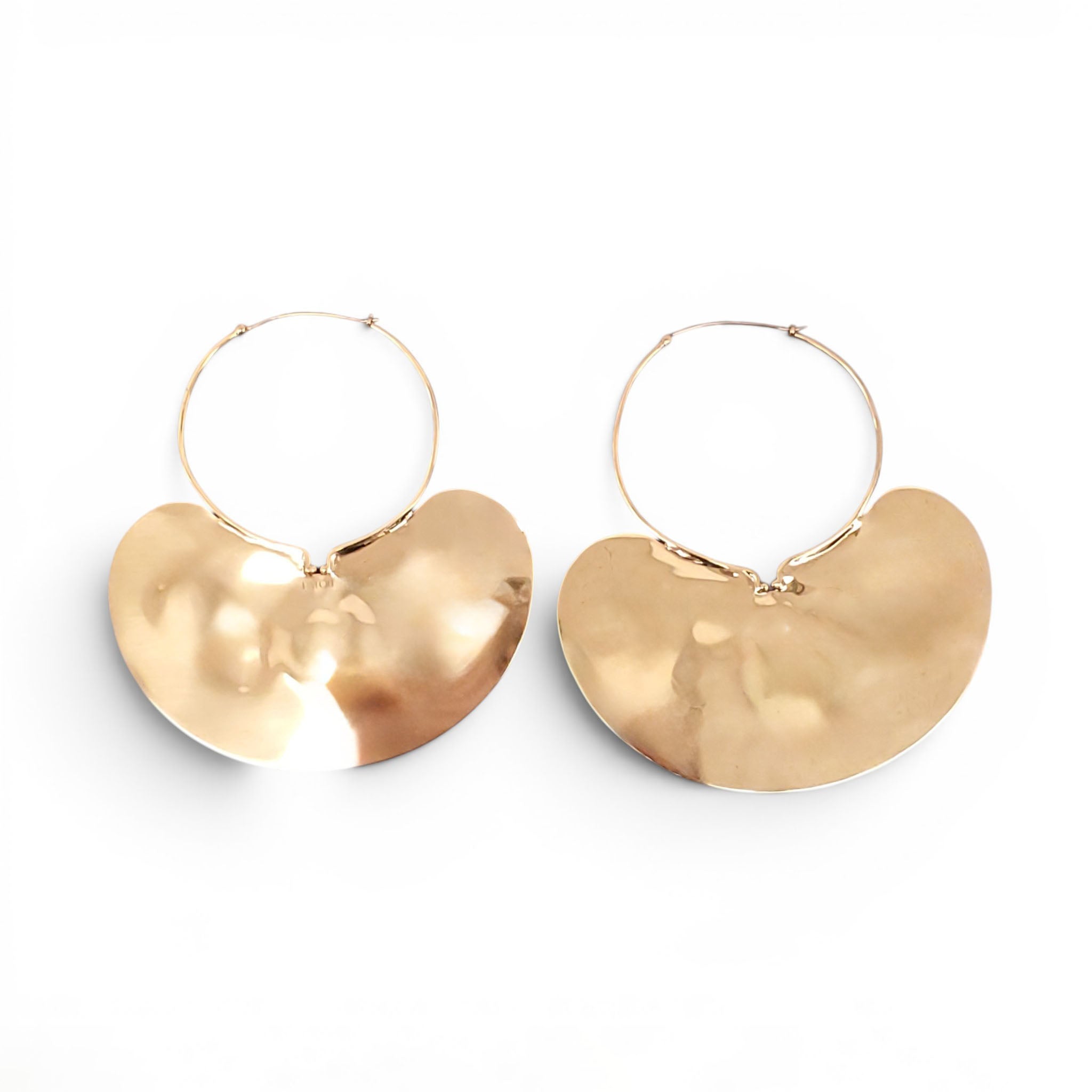 PATOU LARGE HAMMERED HOOP EARRINGS