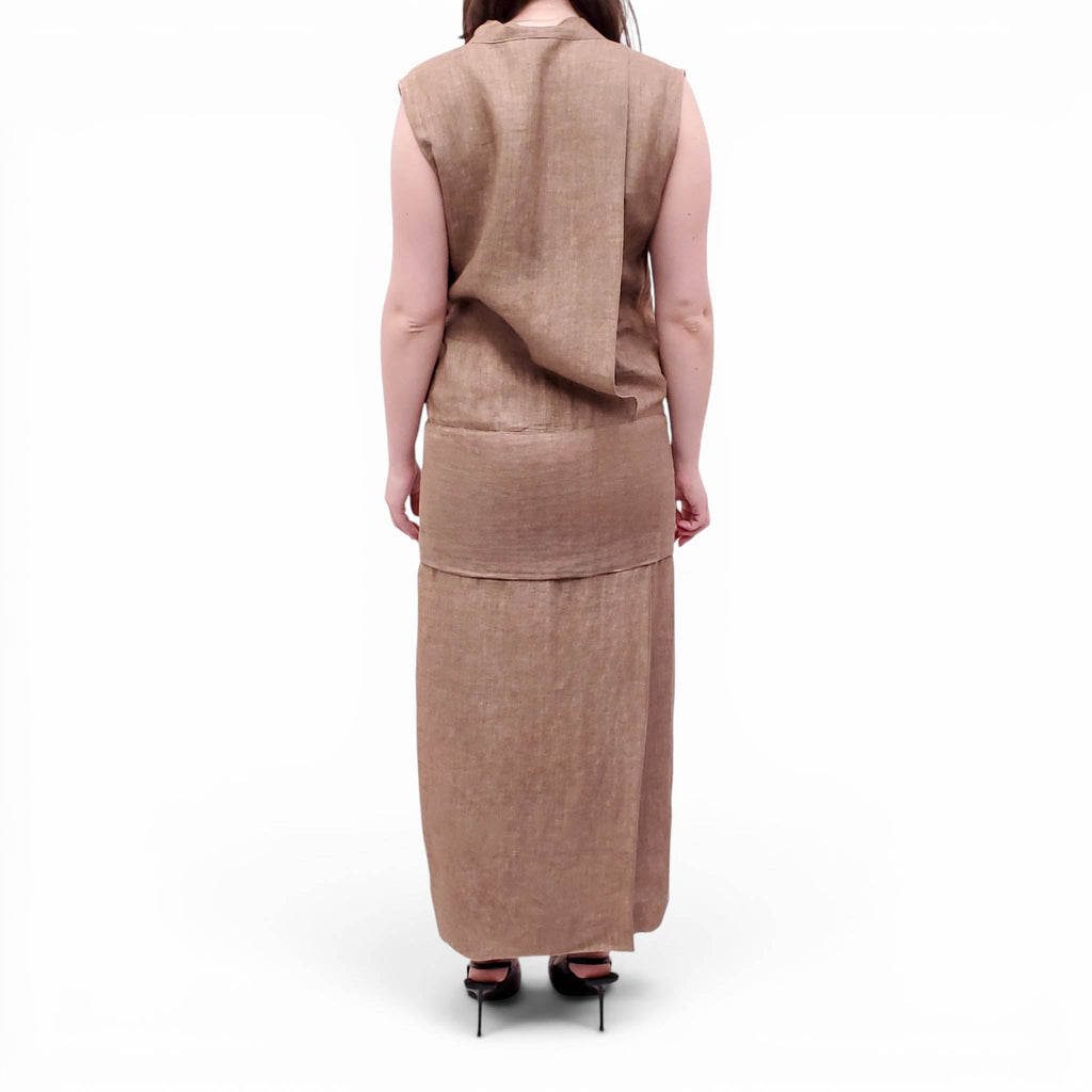 PAUL HARDY BROWN WRAP DRESS - SIZE 8