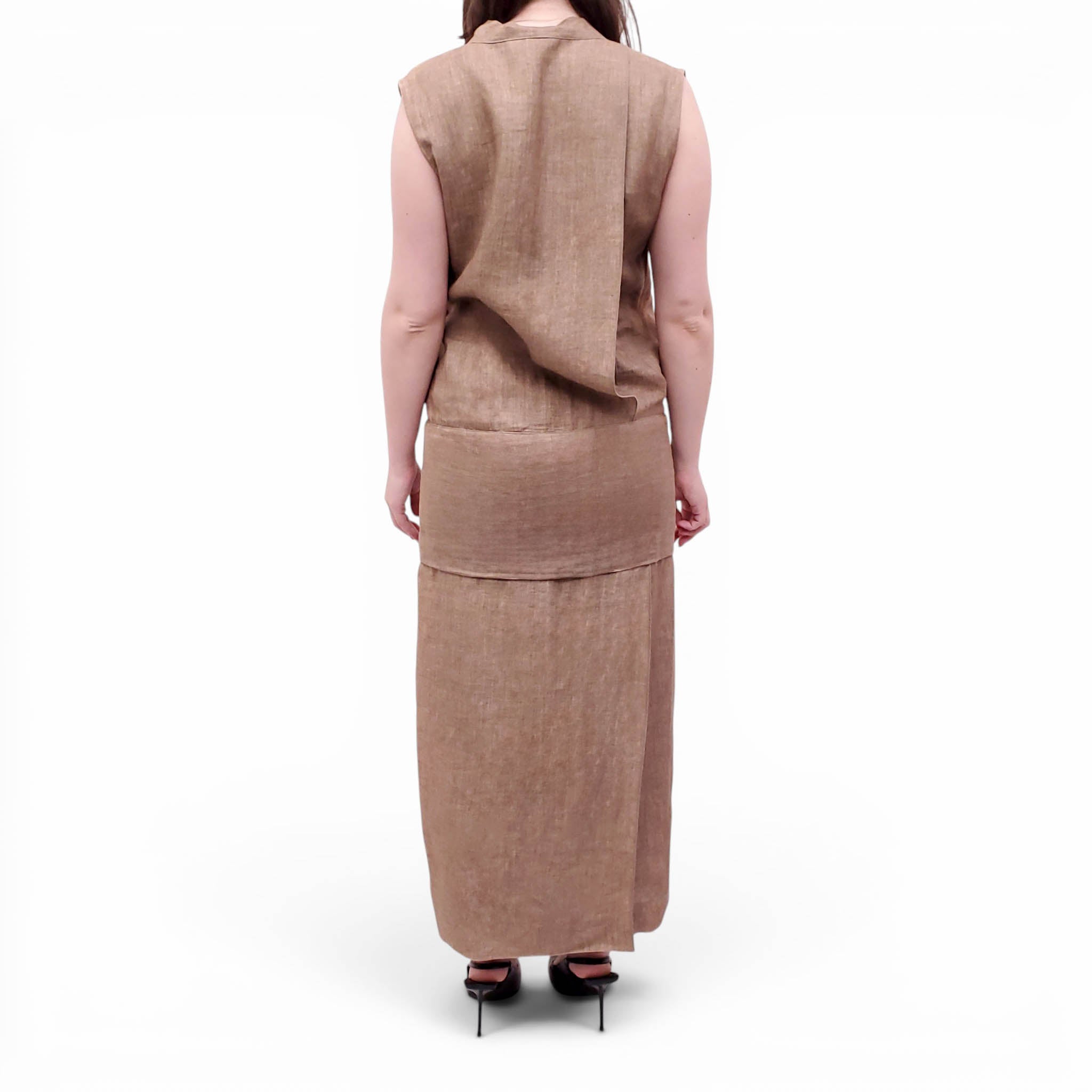 PAUL HARDY BROWN WRAP DRESS - SIZE 8