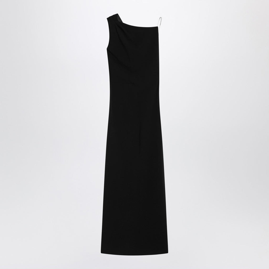 Max Mara Pianoforte Long Black Cady Bustier Dress Women