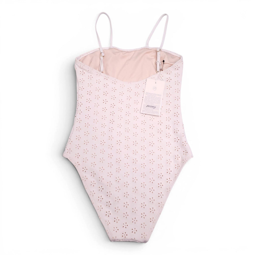 PEONY WHITE EYELET ONE-PIECE SWIMSUIT - SIZE M