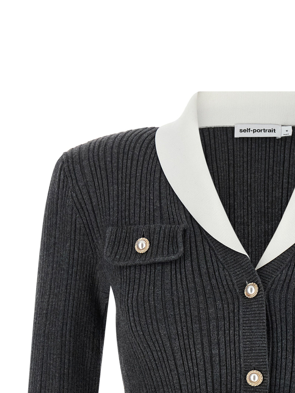 Self Portrait Women Ribbed Cardigan