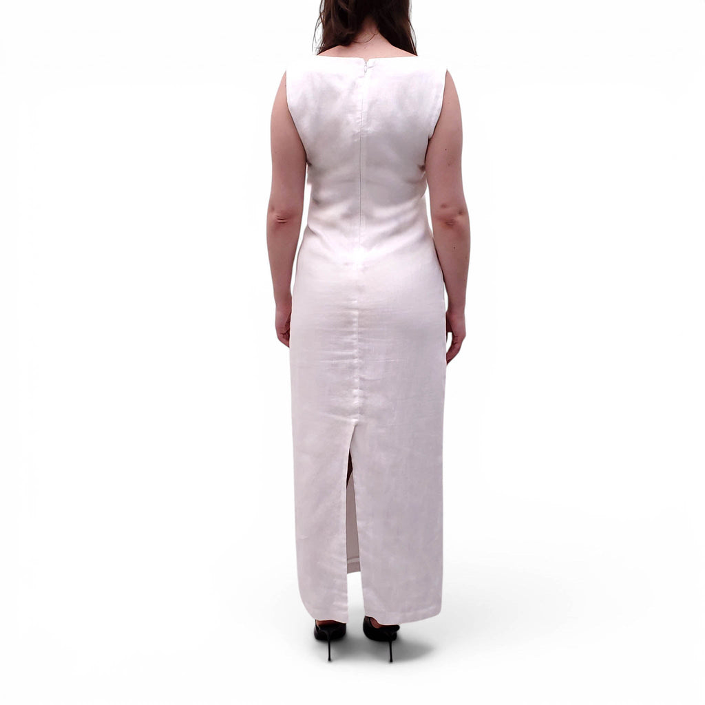 POSSE WHITE LINEN DRESS - SIZE L
