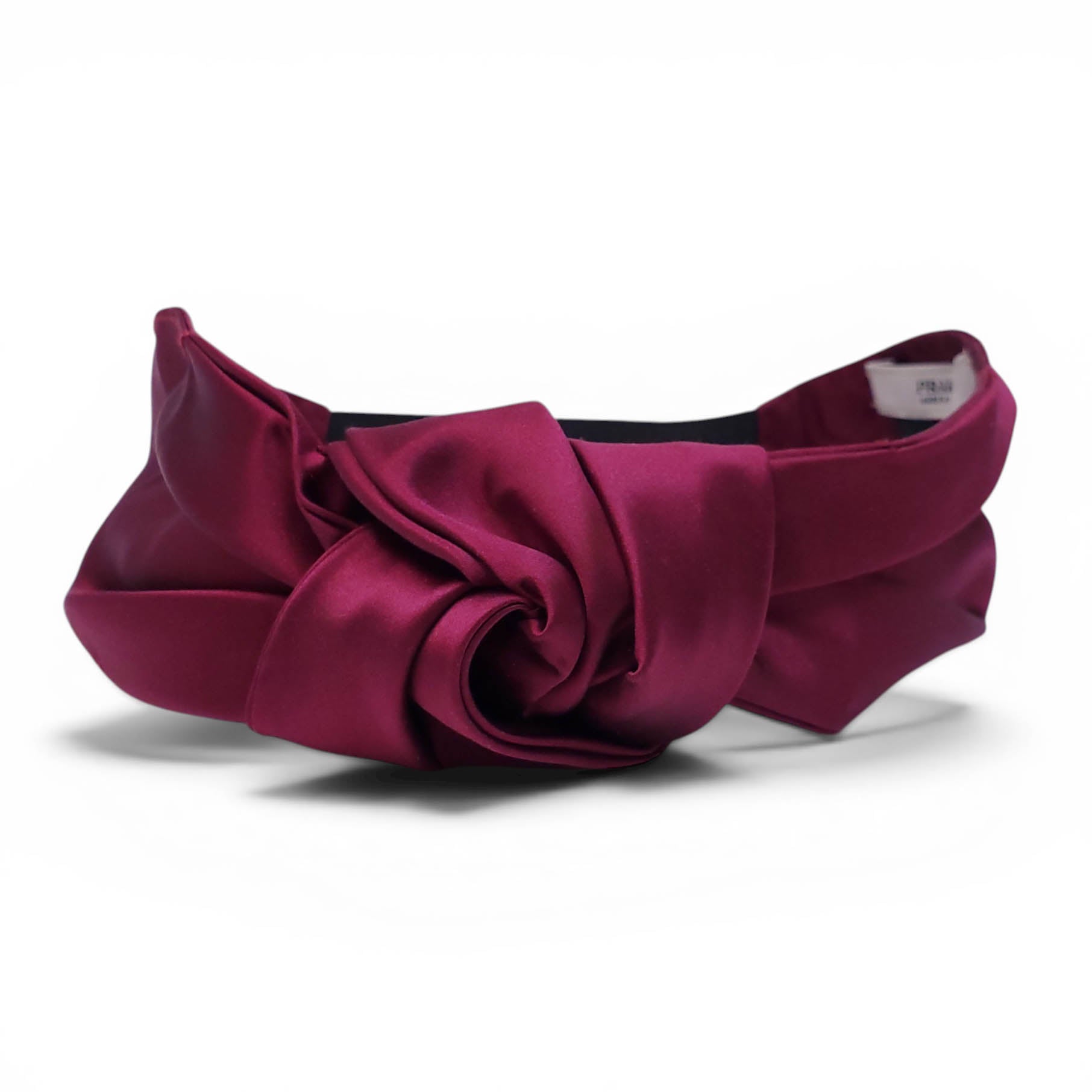 PRADA BURGUNDY SILK KNOT HEADBAND