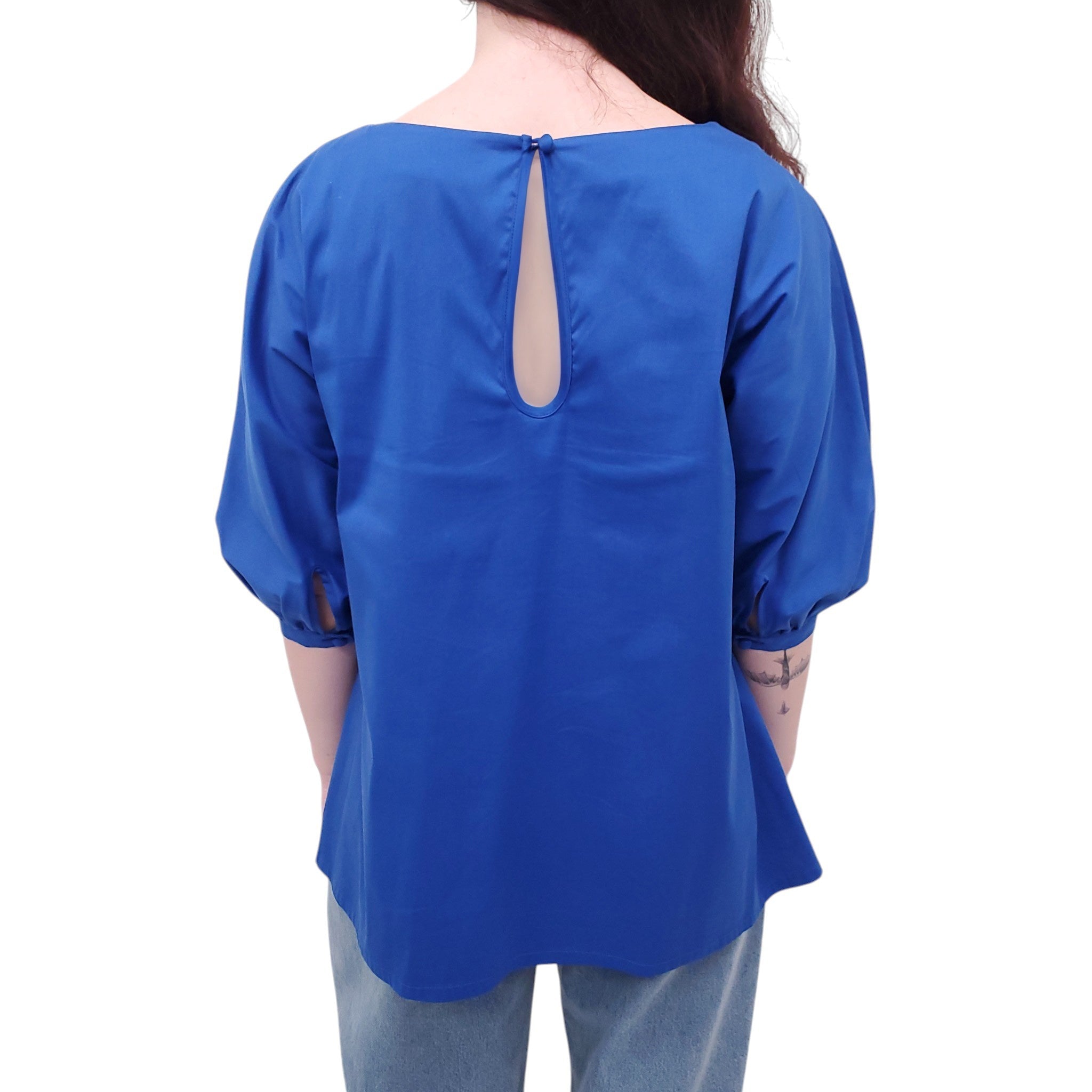 PRADA COBALT BLUE BLOUSE - SIZE 44