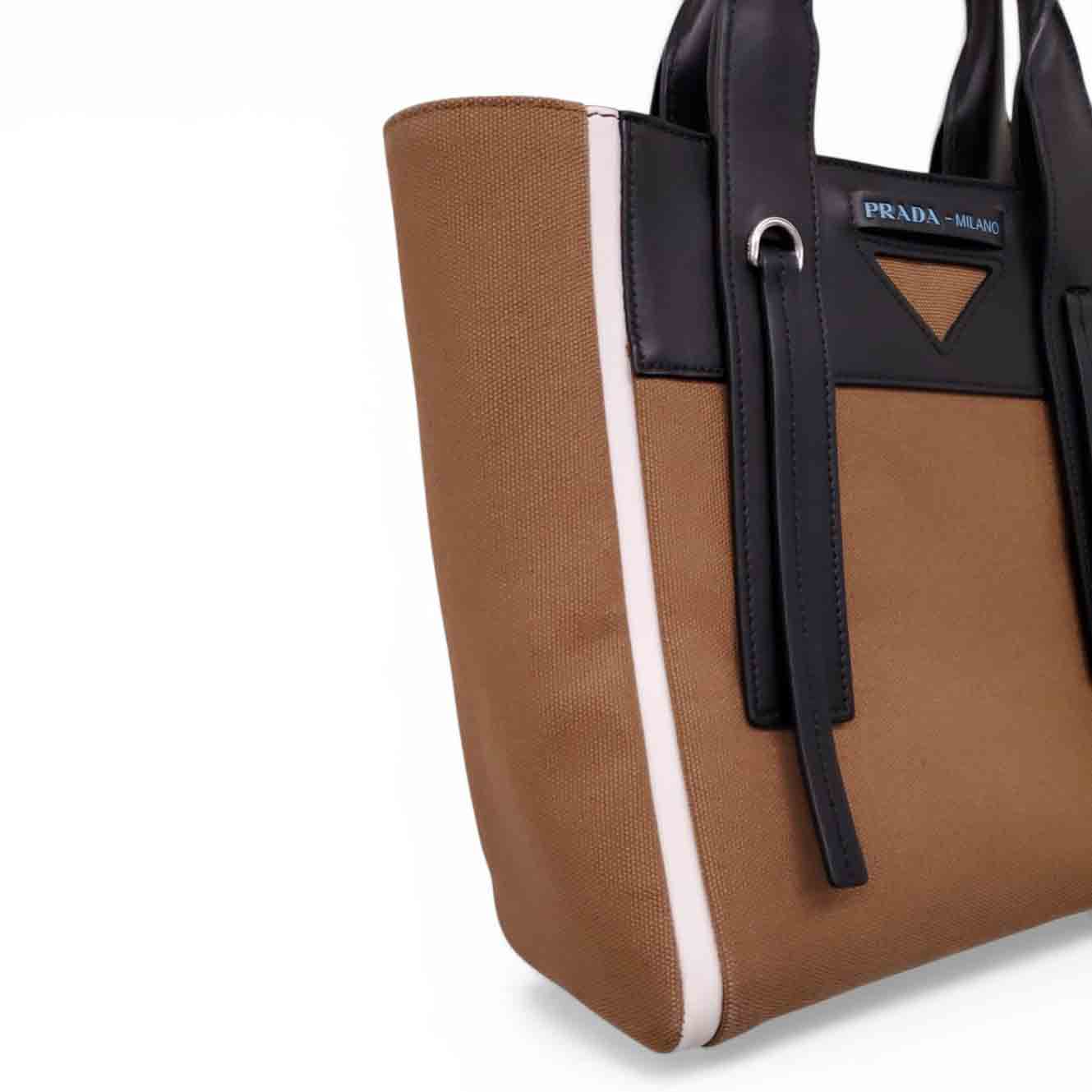 PRADA OUVERTURE CANVAS CROSSBODY TOTE