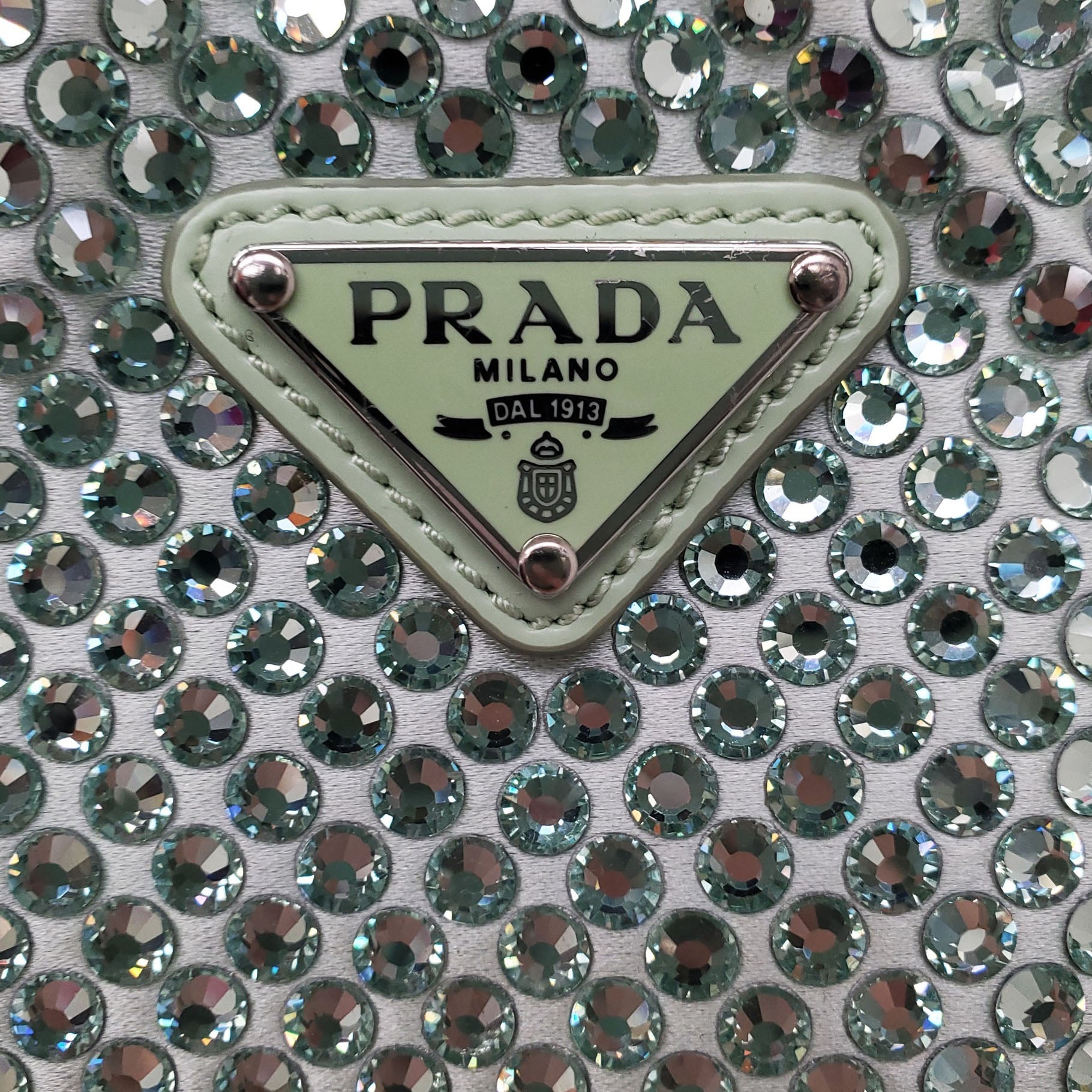 PRADA SEAFOAM CRYSTAL CROSSBODY BAG