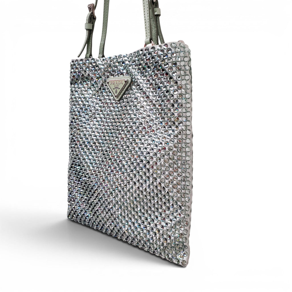 PRADA SEAFOAM CRYSTAL CROSSBODY BAG