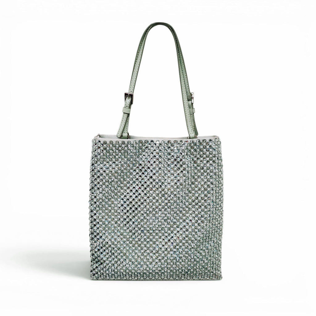 PRADA SEAFOAM CRYSTAL CROSSBODY BAG