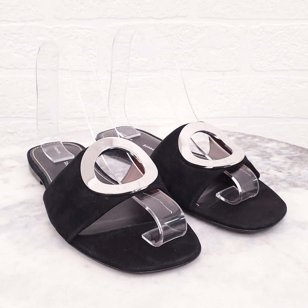 PROENZA SCHOULER BLACK SUEDE SLIDES - SIZE 36.5
