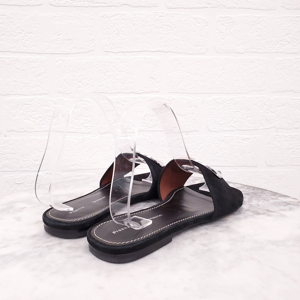 PROENZA SCHOULER BLACK SUEDE SLIDES - SIZE 36.5