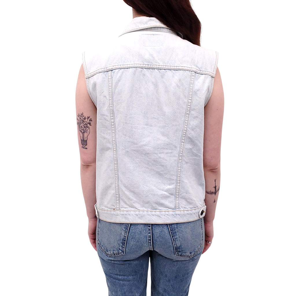 PROENZA SCHOULER LIGHT WASH DENIM VEST - SIZE S