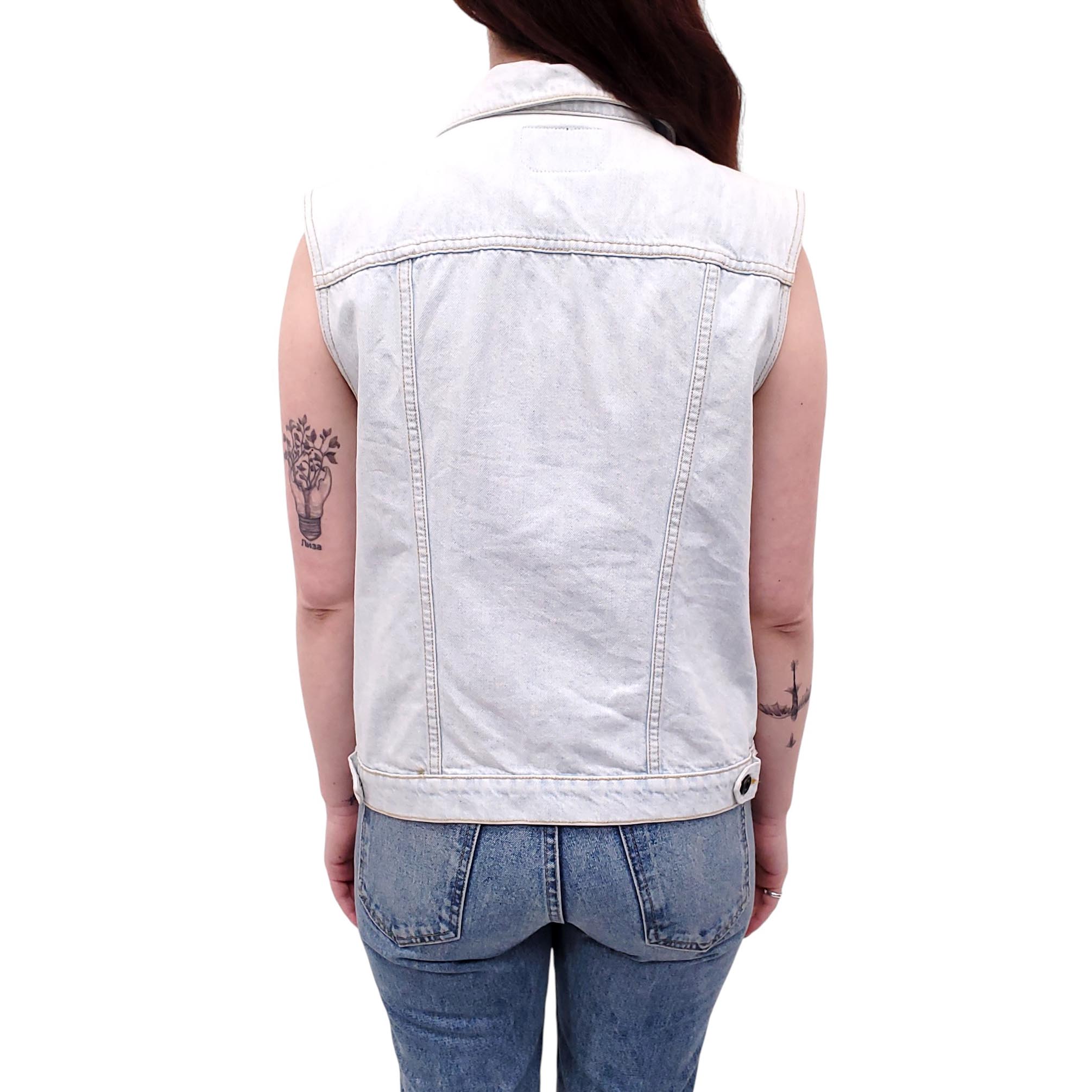 PROENZA SCHOULER LIGHT WASH DENIM VEST - SIZE S