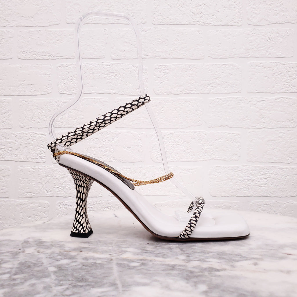 PROENZA SCHOULER WHITE CHAIN HEELS - SIZE 38