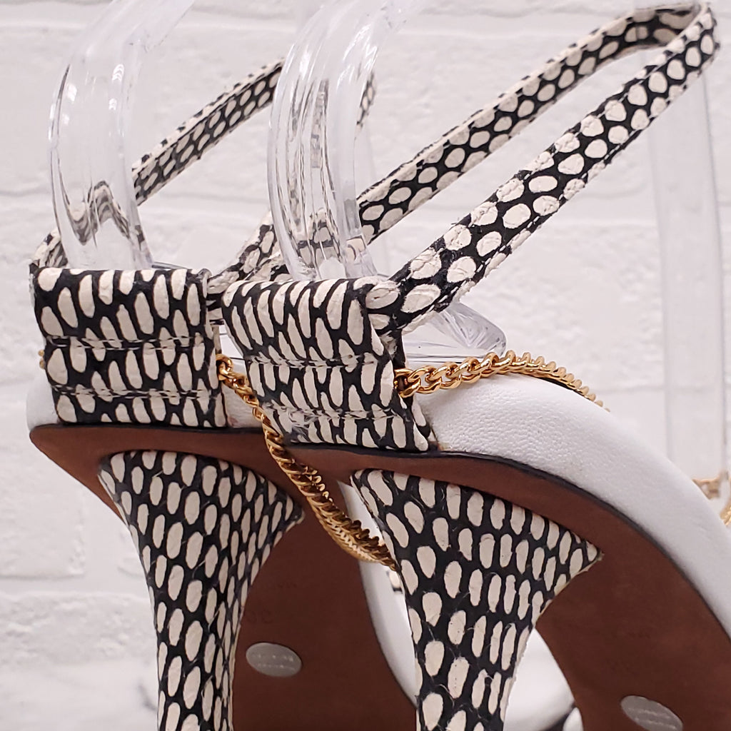 PROENZA SCHOULER WHITE CHAIN HEELS - SIZE 38