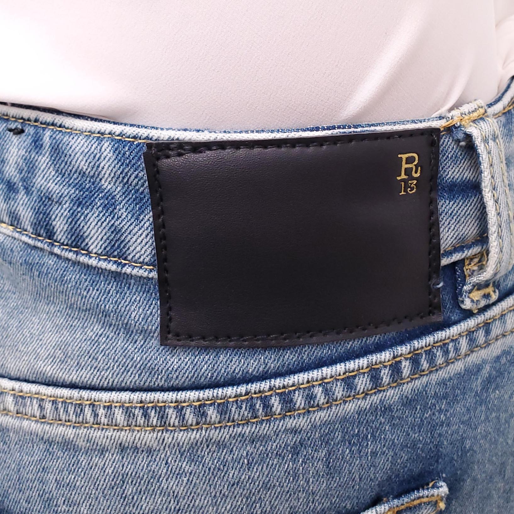 R13 'BOY STRAIGHT' JEANS WITH RIPS - SIZE 29