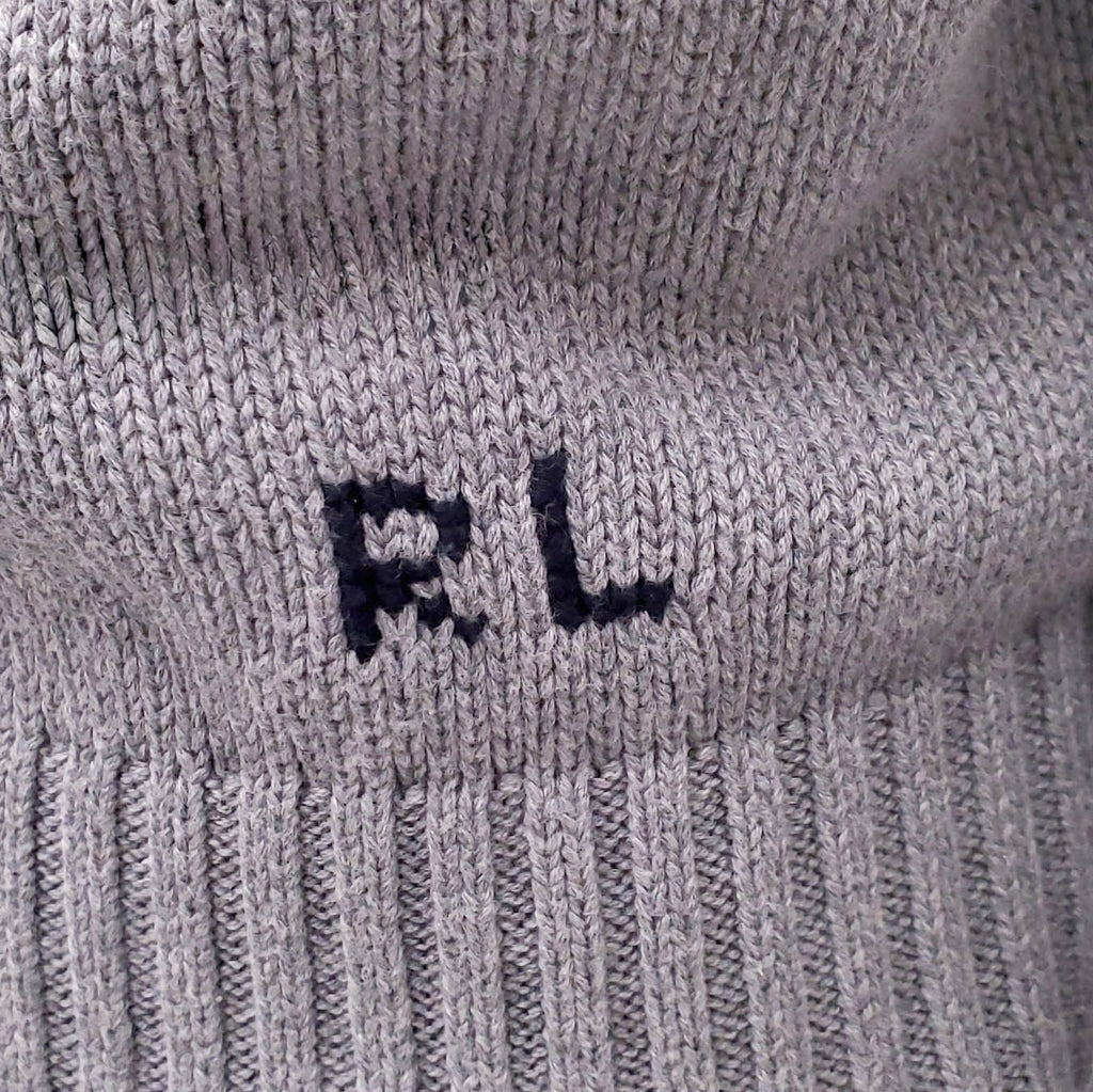 RALPH LAUREN GREY POLO BEAR SWEATER - SIZE M