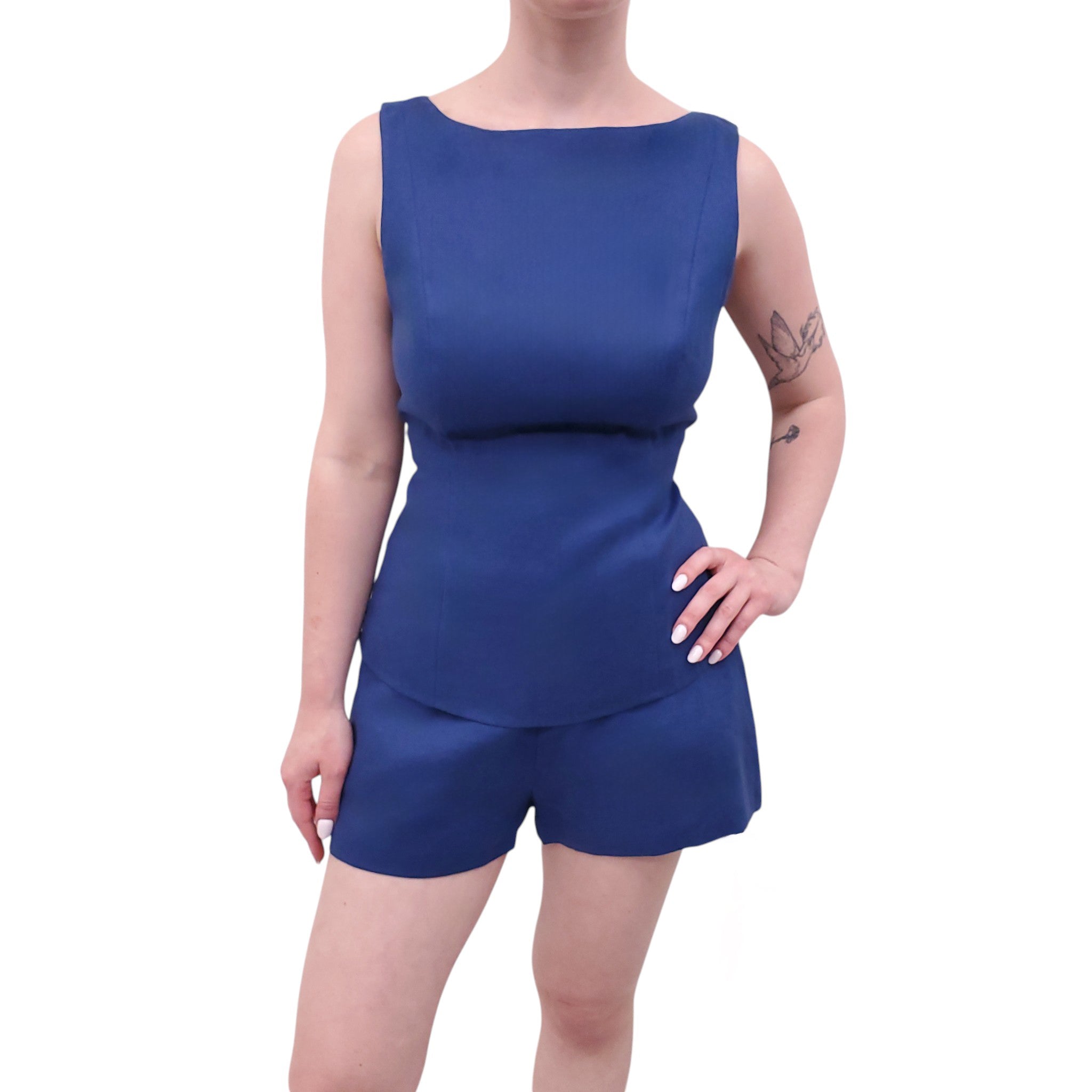 REFORMATION BLUE ‘ELIANA’ 2-PIECE SHORTS SET - SIZE 8
