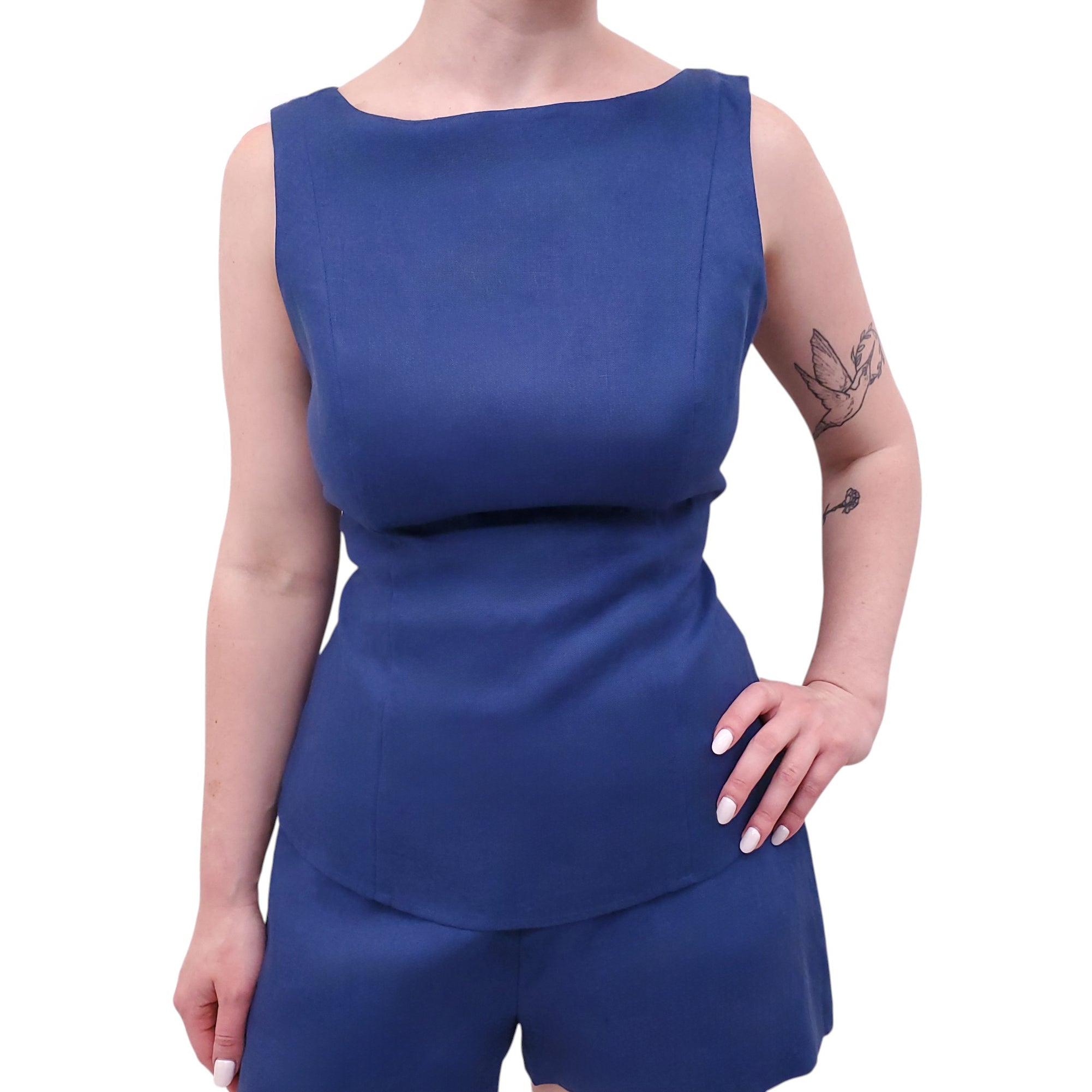 REFORMATION BLUE ‘ELIANA’ 2-PIECE SHORTS SET - SIZE 8