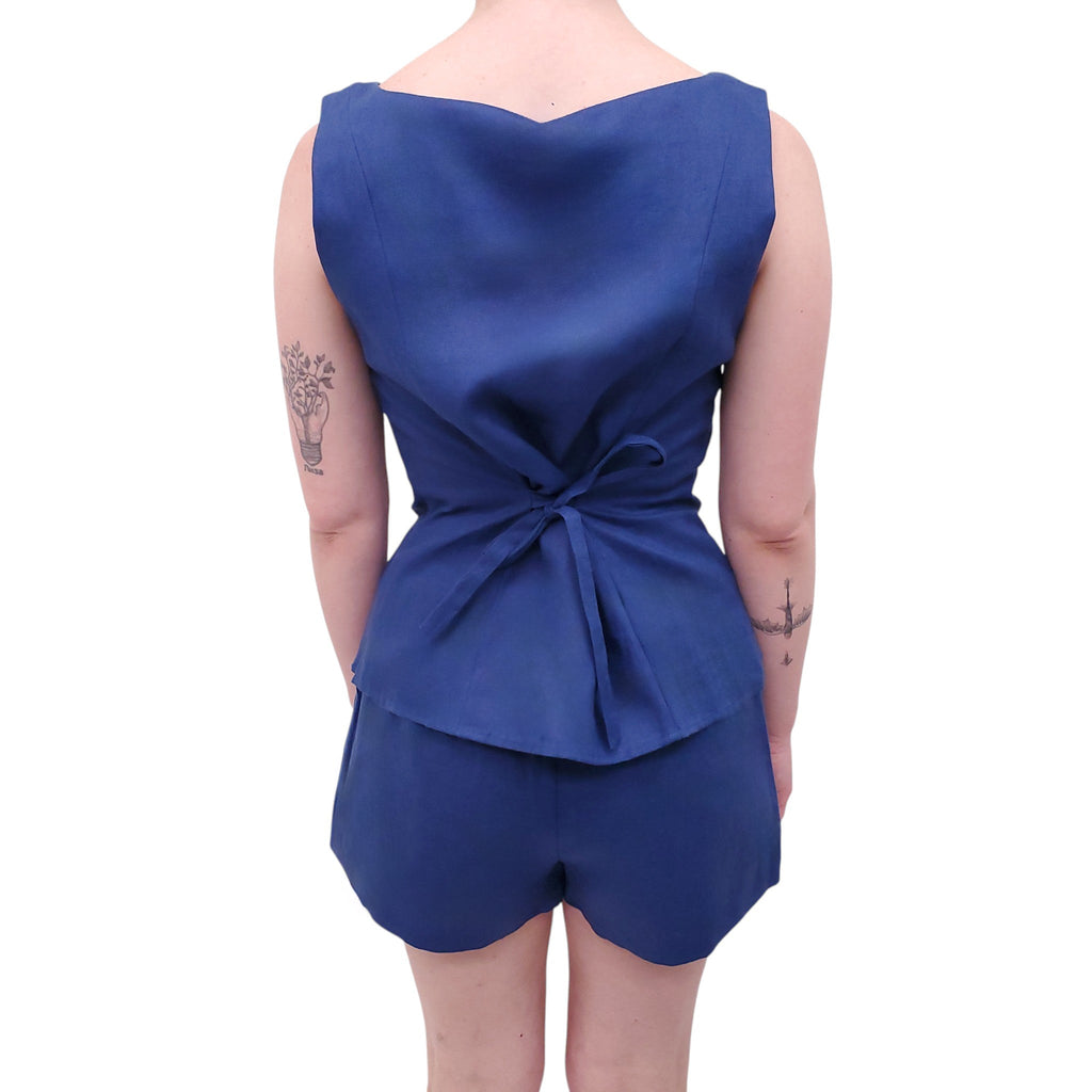 REFORMATION BLUE ‘ELIANA’ 2-PIECE SHORTS SET - SIZE 8