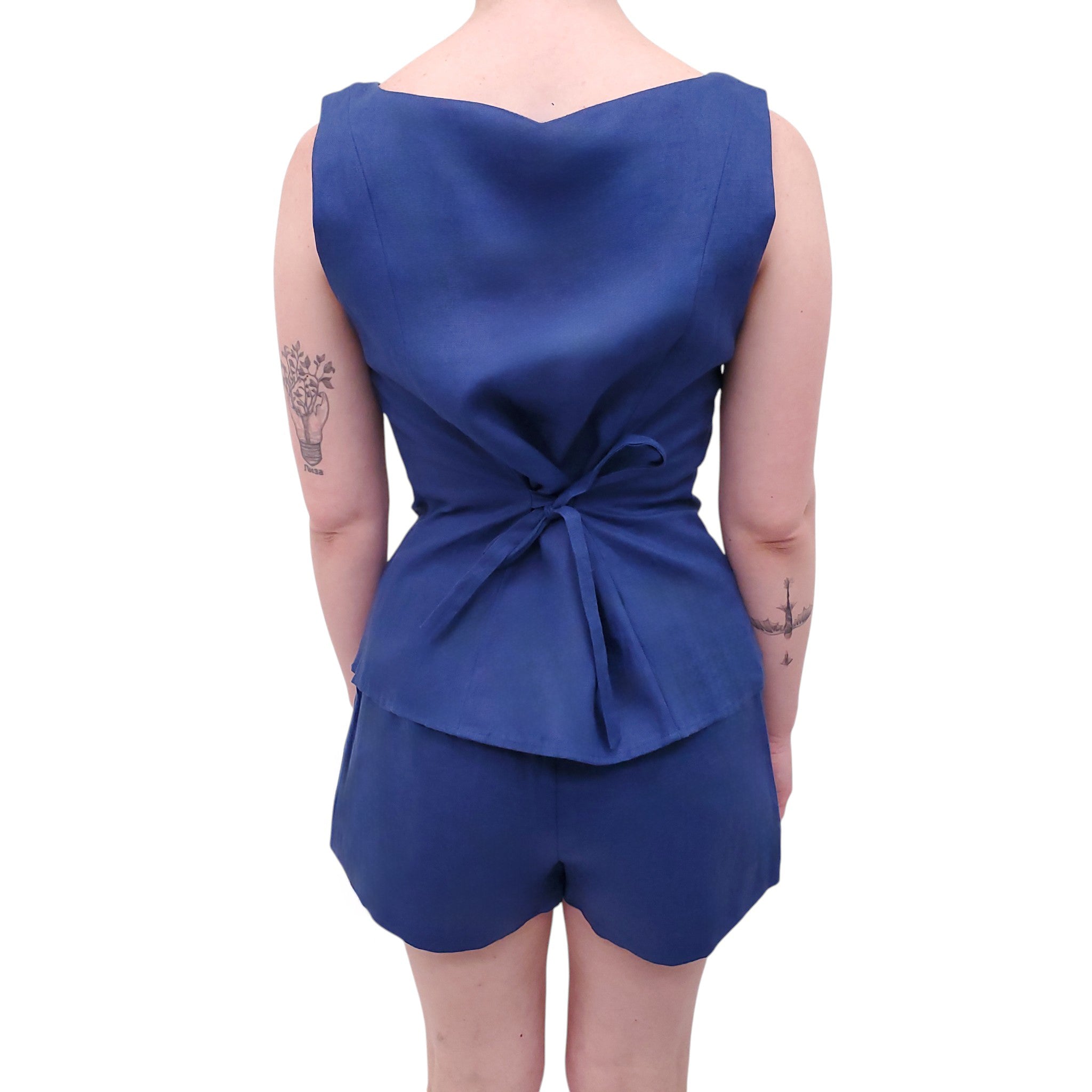 REFORMATION BLUE ‘ELIANA’ 2-PIECE SHORTS SET - SIZE 8