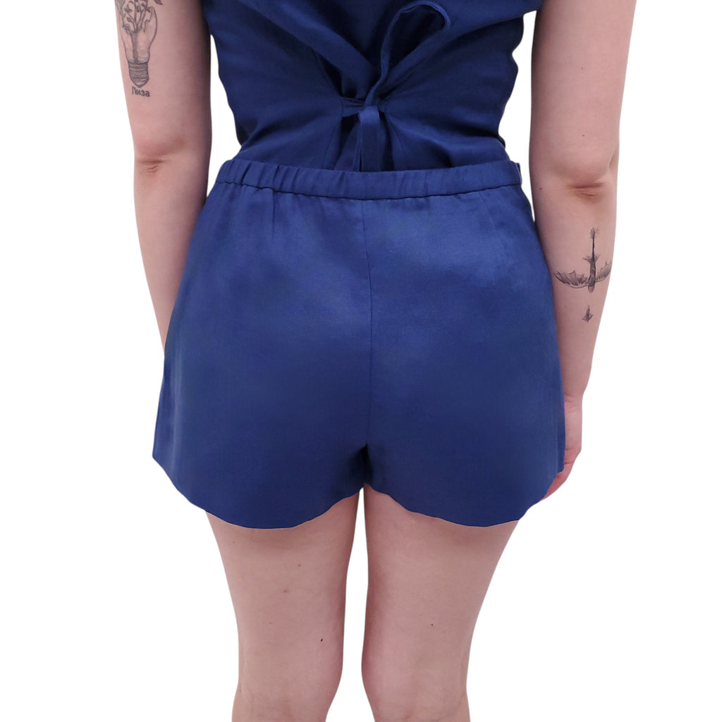 REFORMATION BLUE ‘ELIANA’ 2-PIECE SHORTS SET - SIZE 8