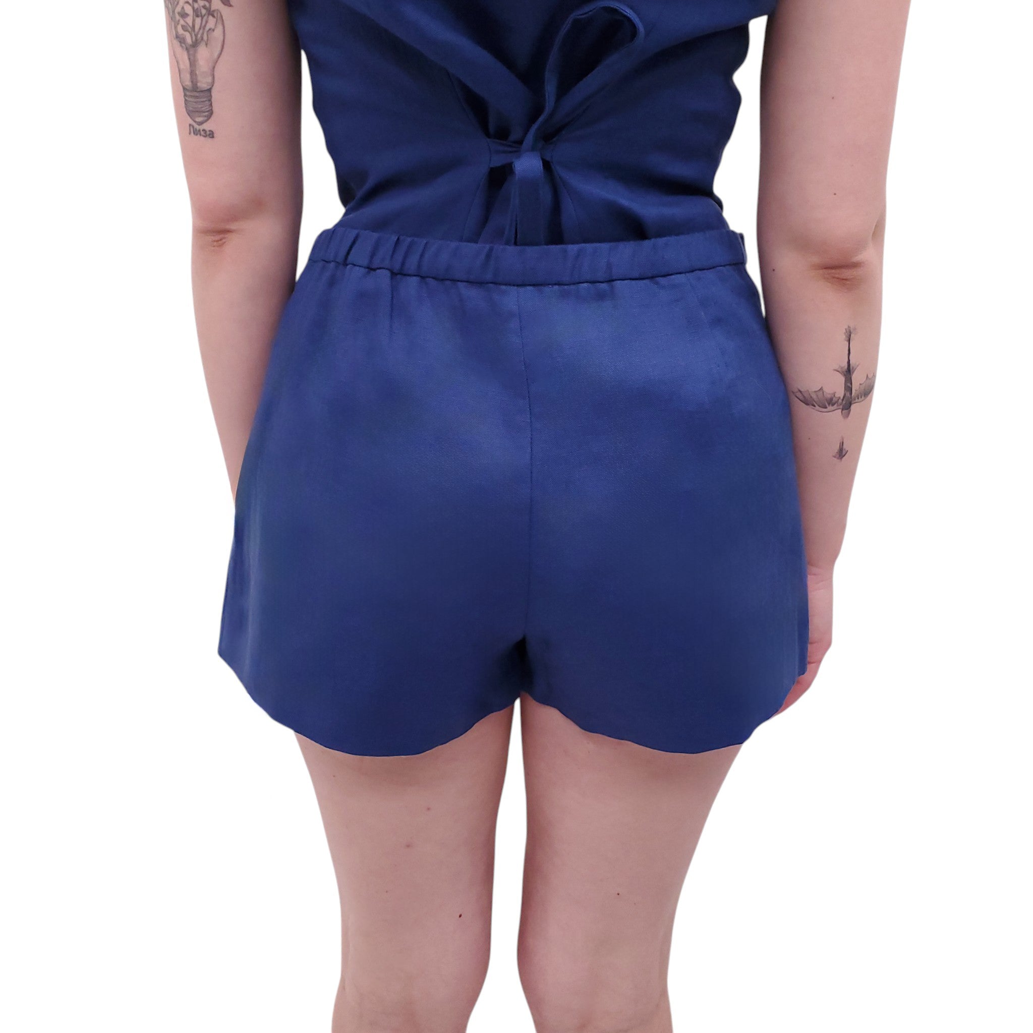 REFORMATION BLUE ‘ELIANA’ 2-PIECE SHORTS SET - SIZE 8