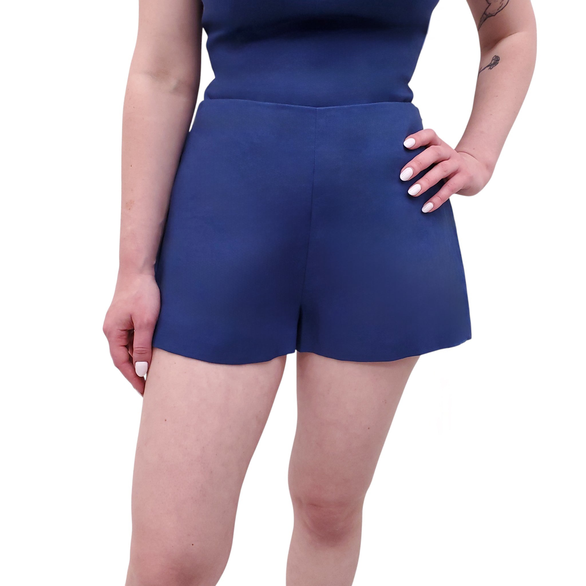 REFORMATION BLUE ‘ELIANA’ 2-PIECE SHORTS SET - SIZE 8