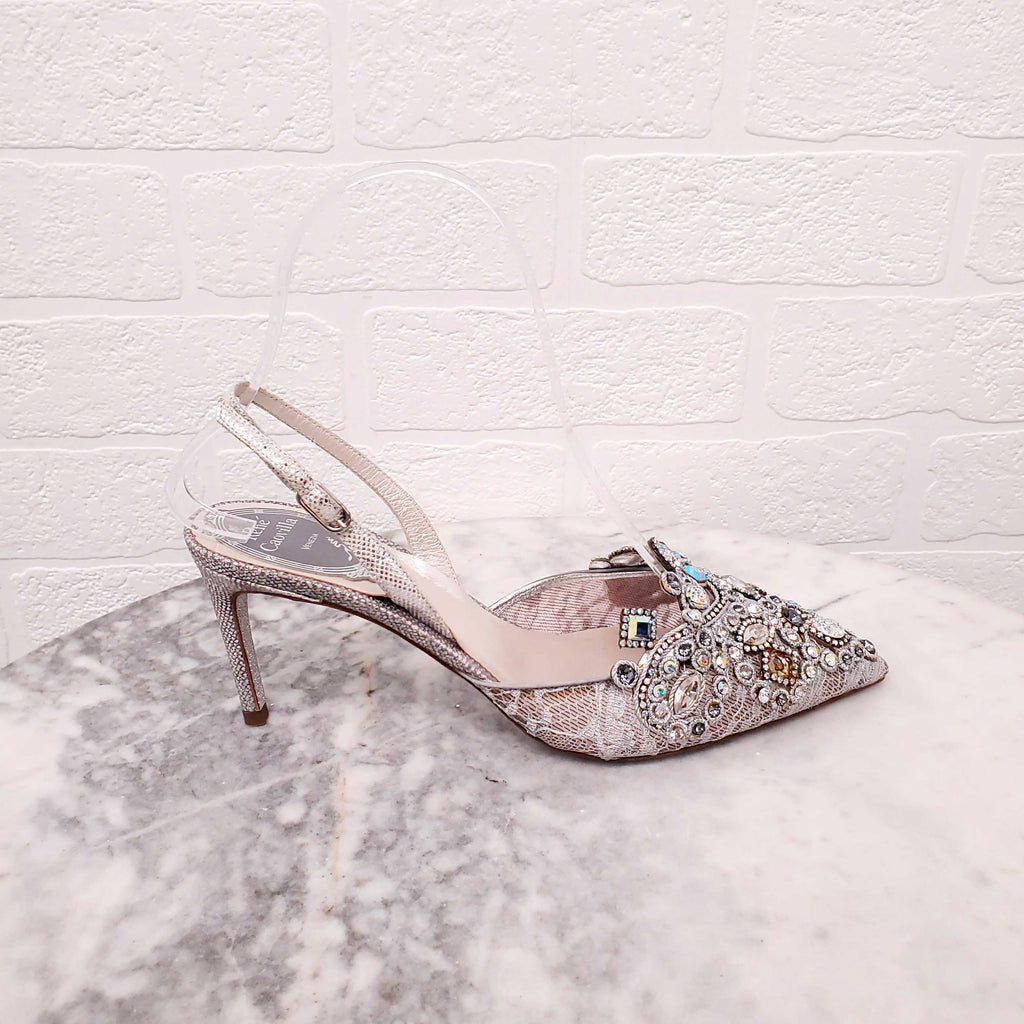 RENE CAOVILLA RHINESTONE EMBELLISHED HEEL - SIZE 35.5