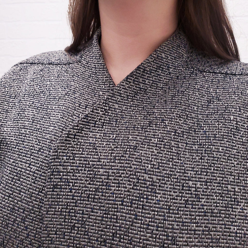 RICK OWENS BLACK/WHITE TWEED COAT - SIZE 8