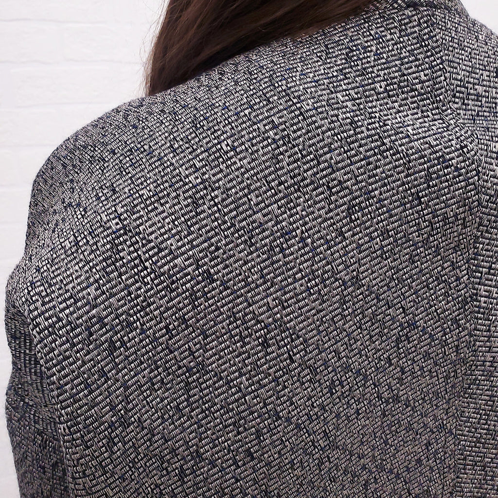 RICK OWENS BLACK/WHITE TWEED COAT - SIZE 8