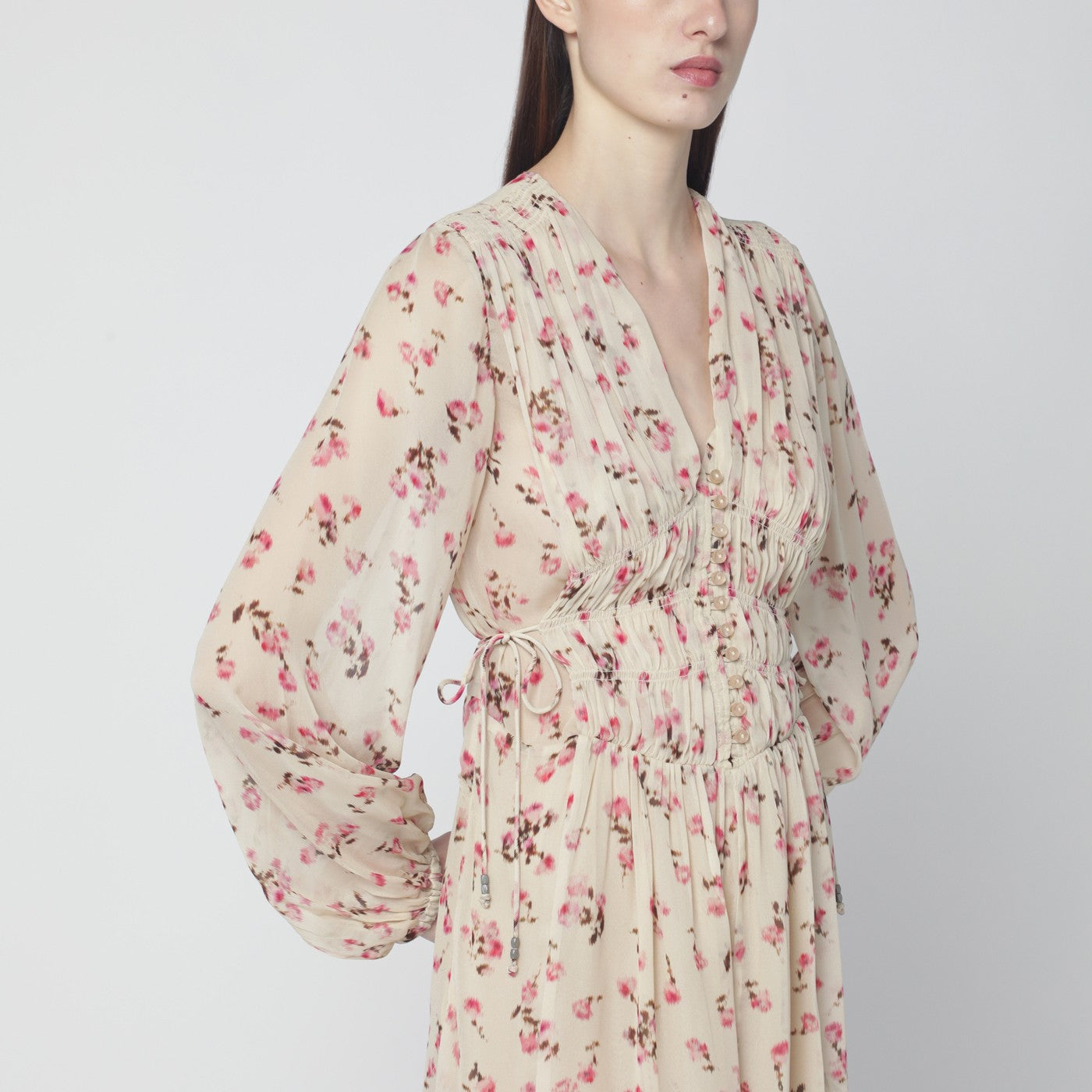 Isabel Marant Ã‰Toile Loriena Beige Dress With Floral Print Women