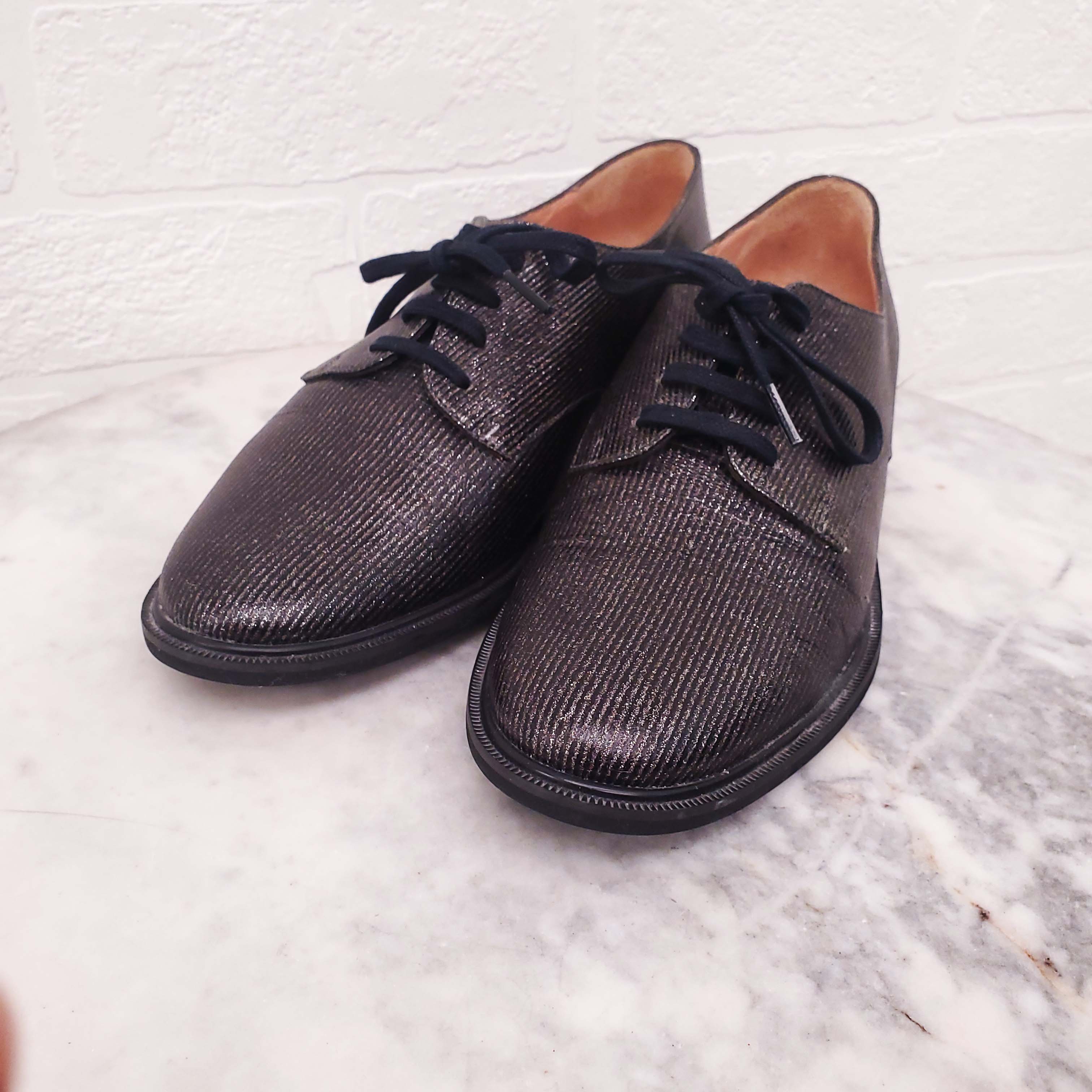 ROBERTO CLERGERIE METALLIC SPARKLE SPECTATORS - SIZE 36.5