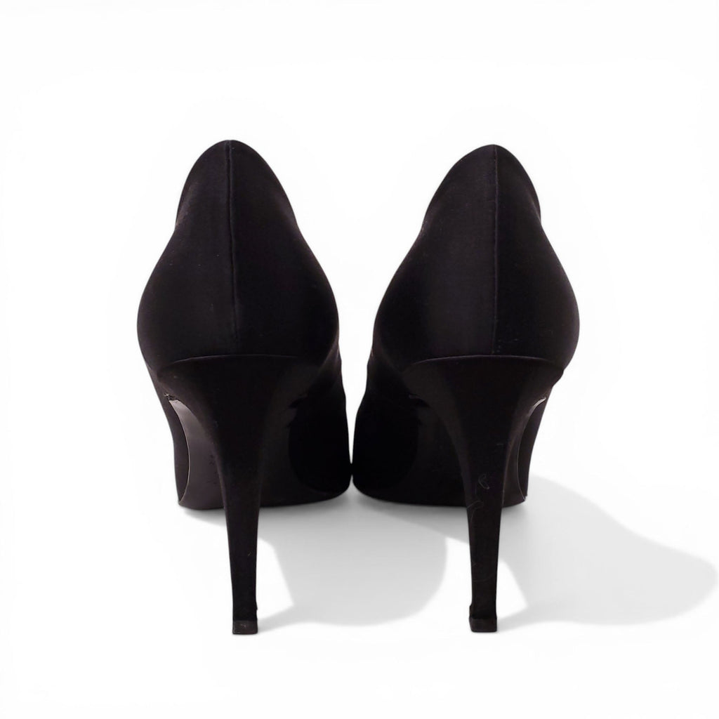 ROGER VIVIER BLACK SATIN HEELS - SIZE 40
