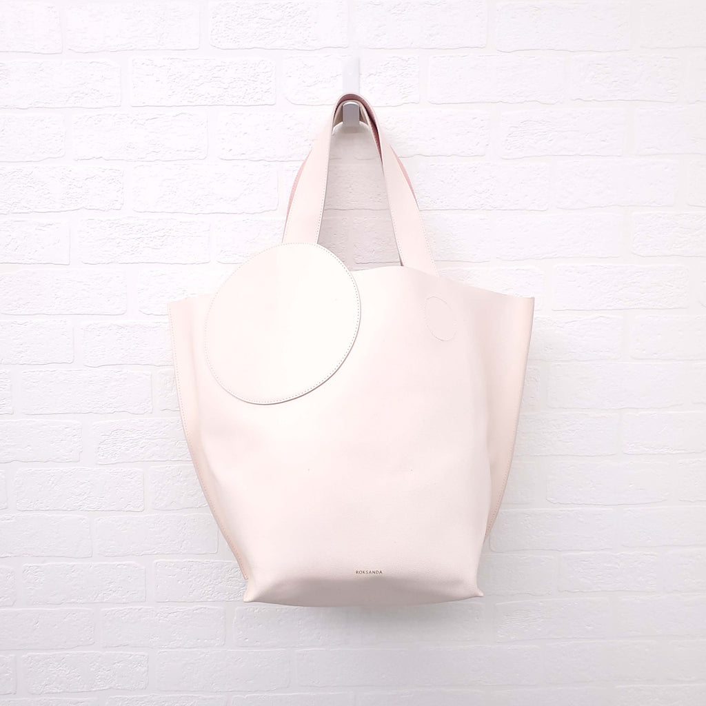 ROKSANDA CREAM AND PINK LEATHER 'EIDER' TOTE