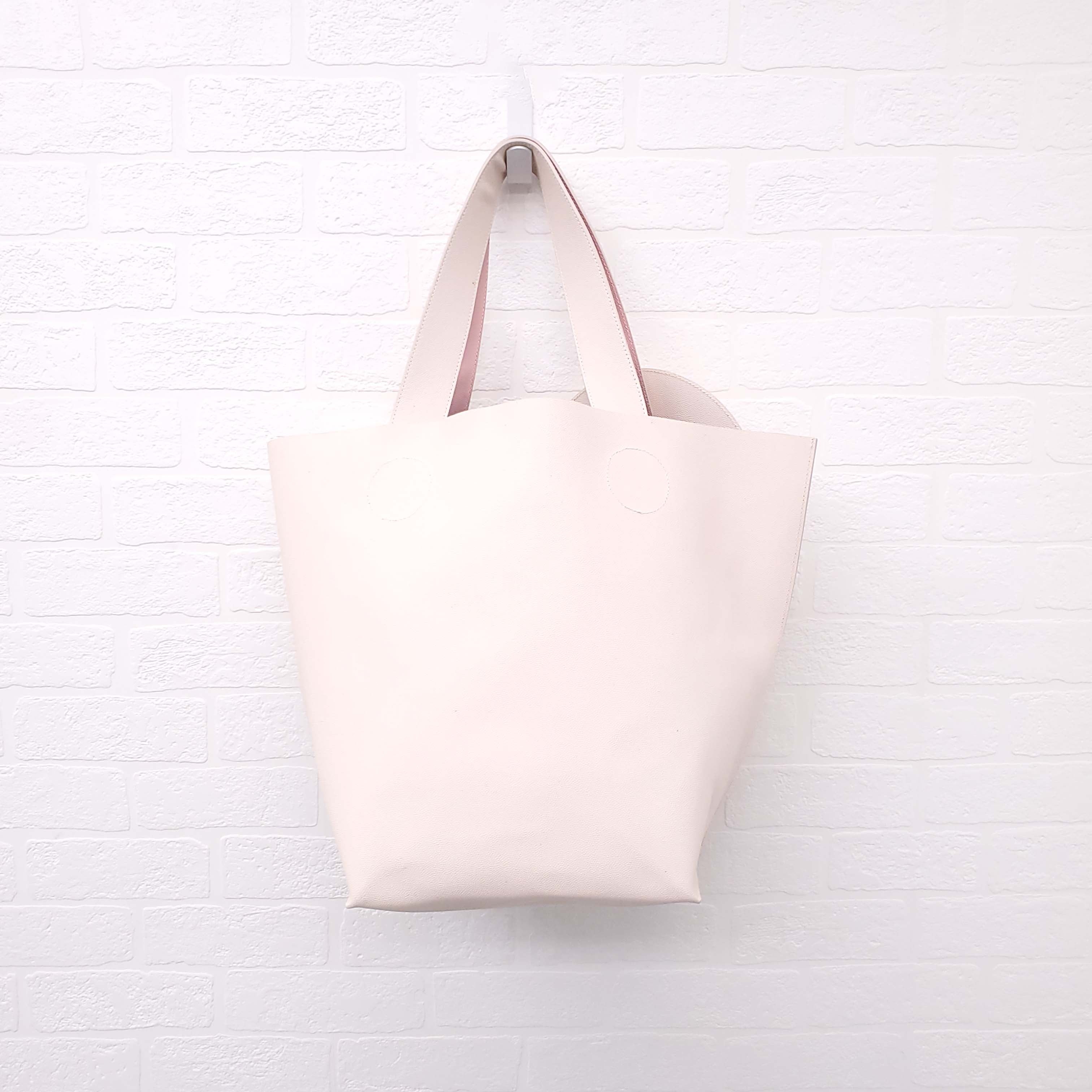 ROKSANDA CREAM AND PINK LEATHER 'EIDER' TOTE
