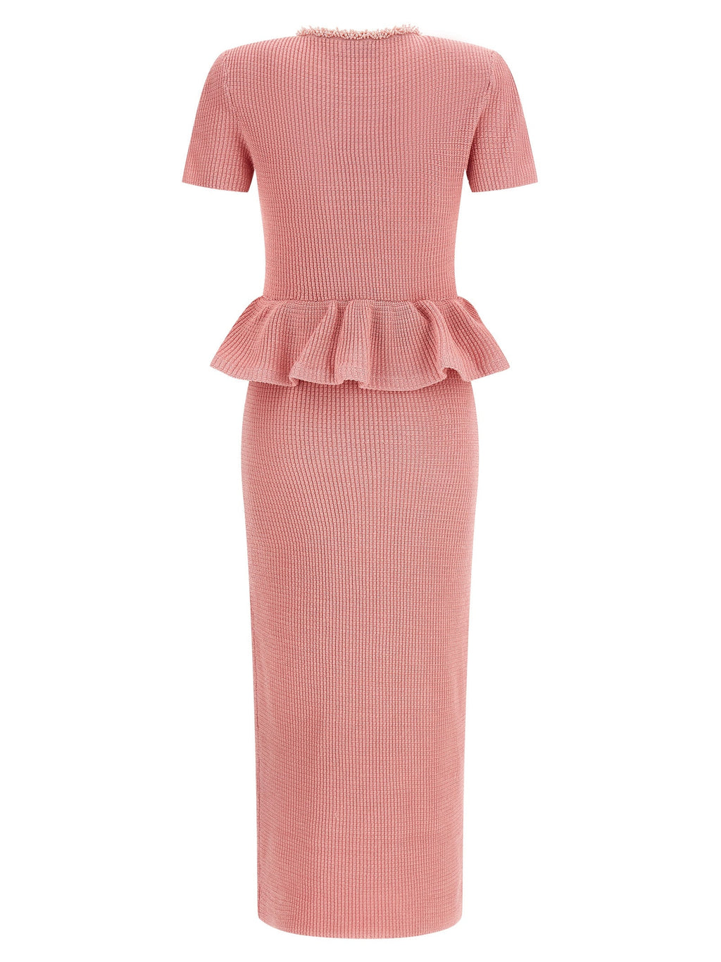 Self Portrait Women 'Pink Peplum Knit Midi' Dress