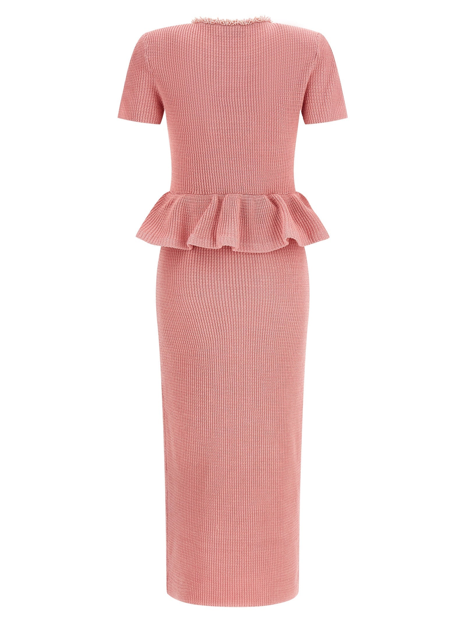 Self Portrait Women 'Pink Peplum Knit Midi' Dress