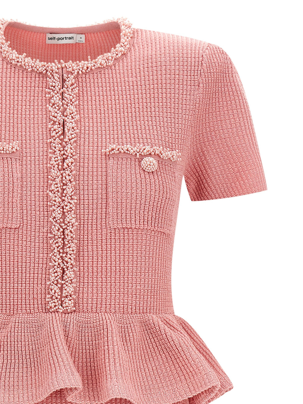 Self Portrait Women 'Pink Peplum Knit Midi' Dress