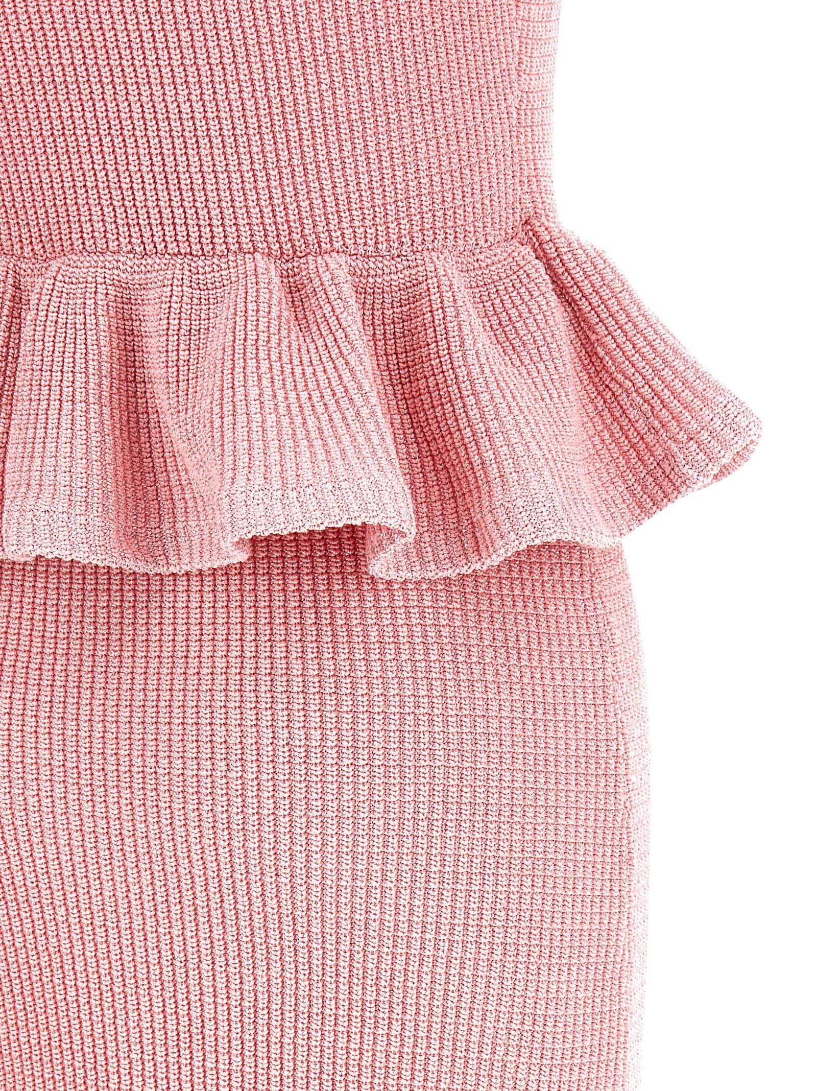 Self Portrait Women 'Pink Peplum Knit Midi' Dress