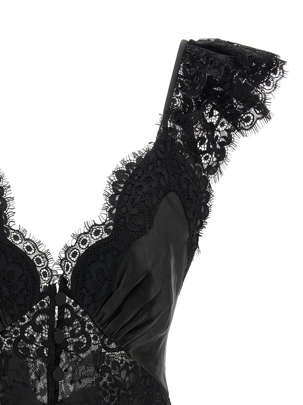 Self Portrait Women 'Black Satin Lace' Top