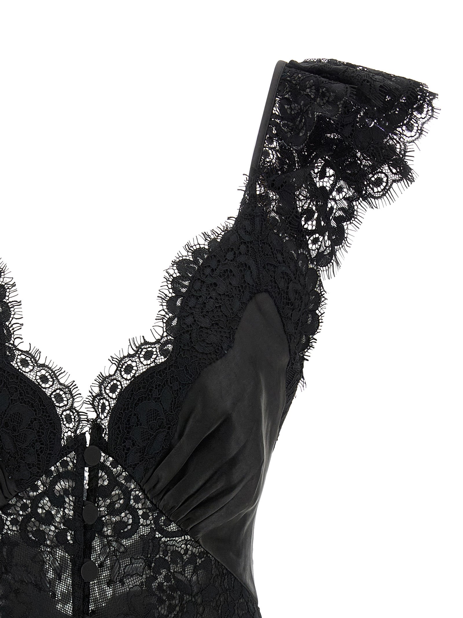 Self Portrait Women 'Black Satin Lace' Top