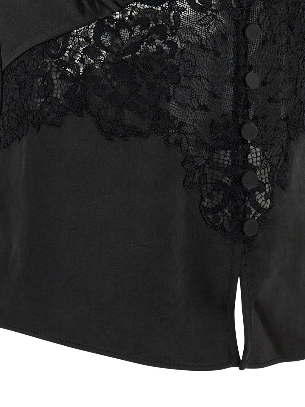 Self Portrait Women 'Black Satin Lace' Top