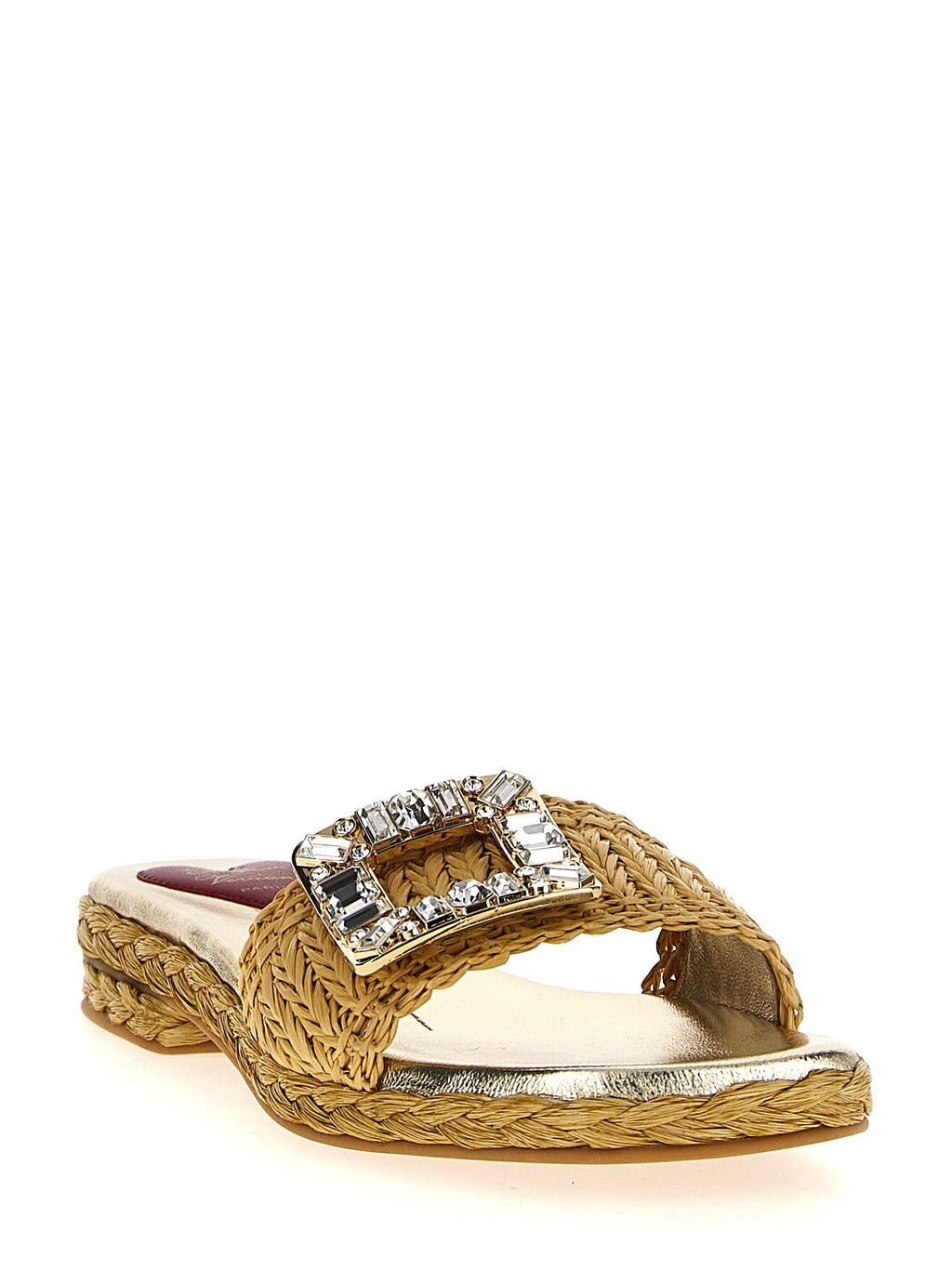 Roger Vivier Women Raffia Jewel Sandals