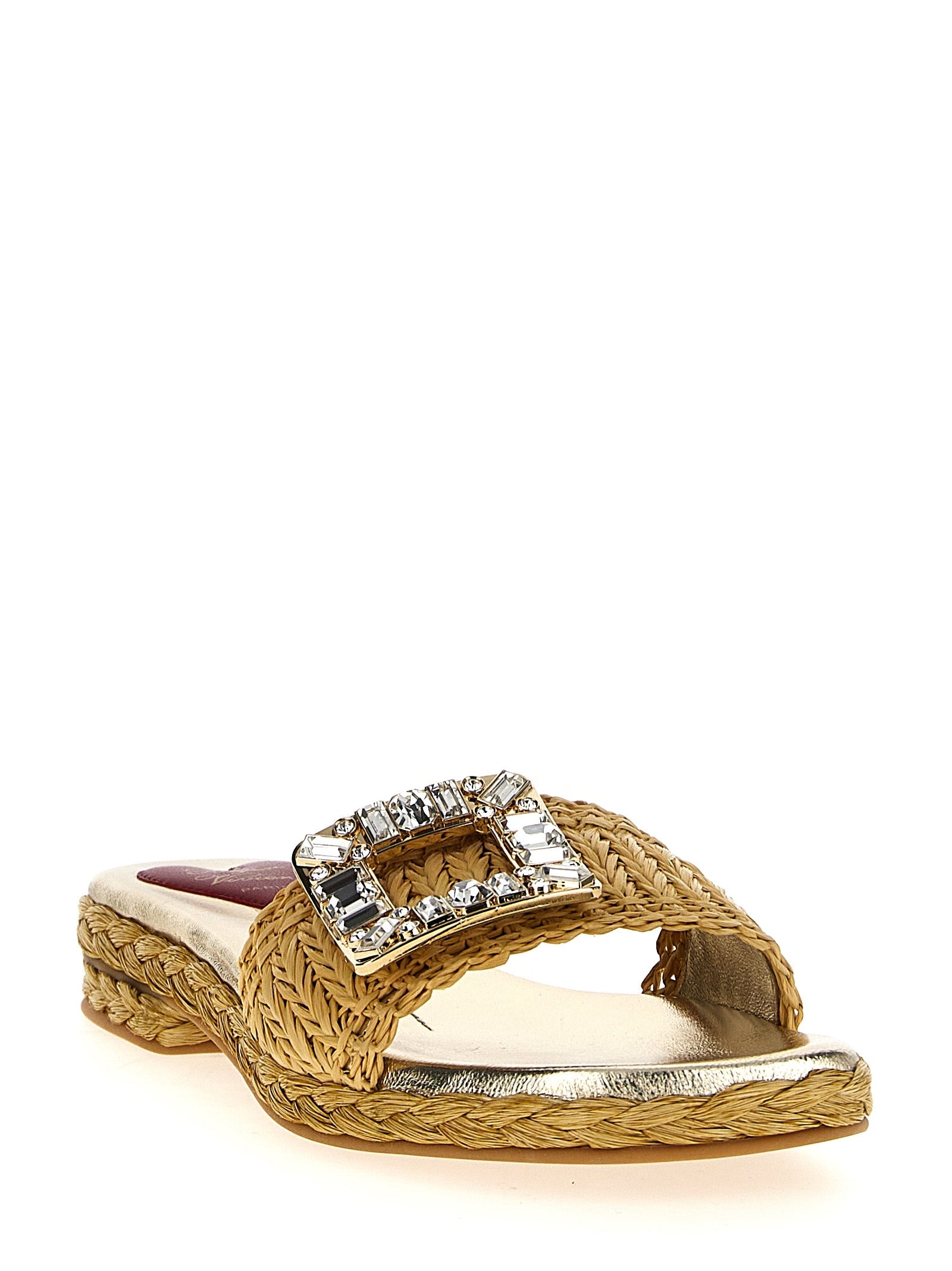 Roger Vivier Women Raffia Jewel Sandals