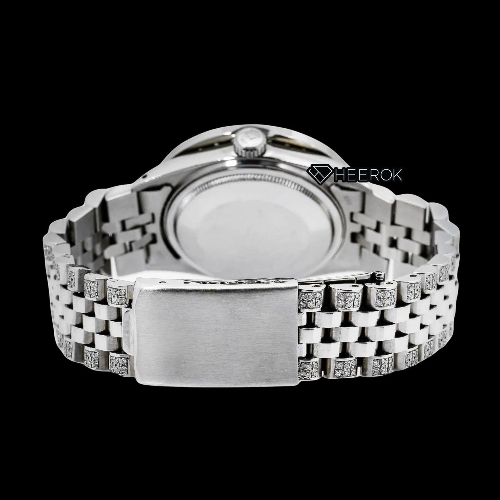 Rolex Datejust Mother of Pearl Dial Diamond Markers Diamond Bezel Semi Iced Moissanite Diamond Jubilee Bracelet For Women