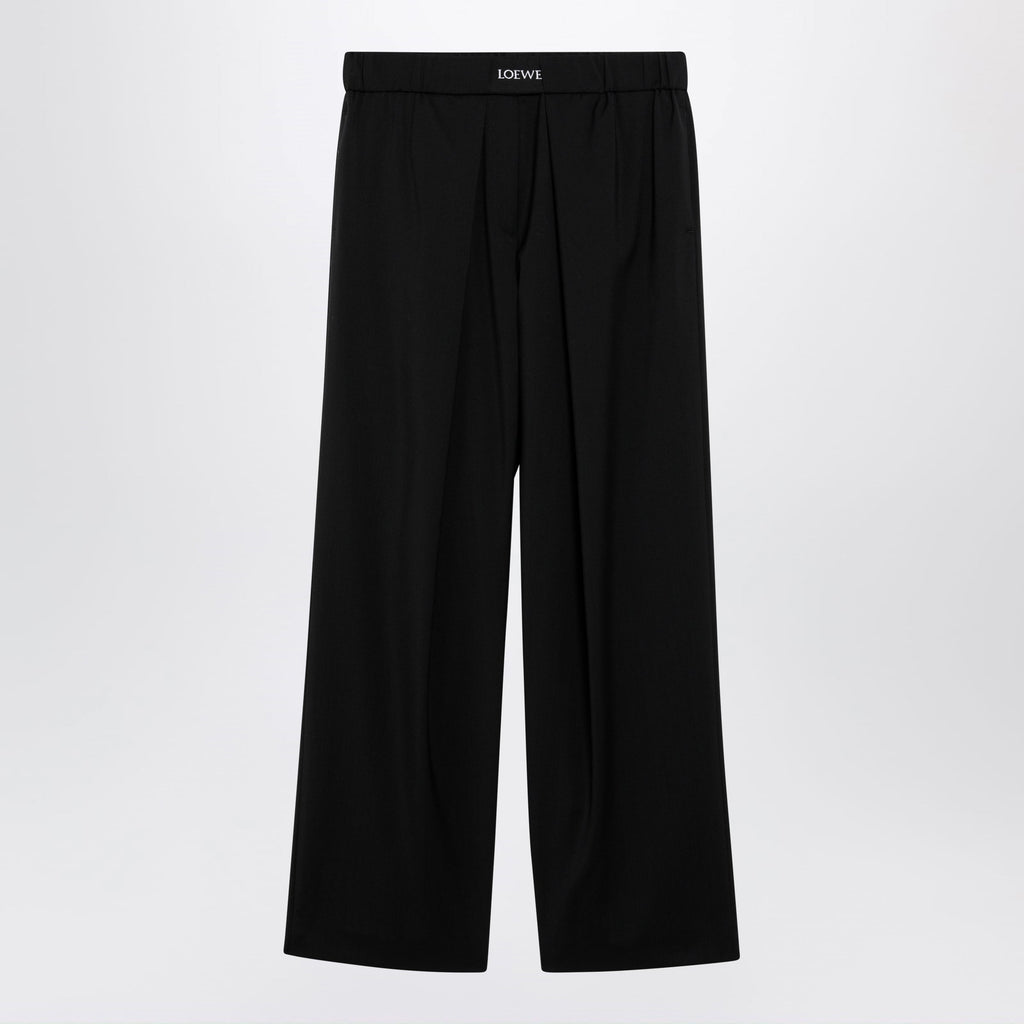 Loewe Elasticated Wool Trousers In Black Women
