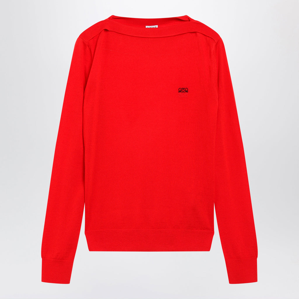 Loewe Light Merino Wool Sweater In Red Women
