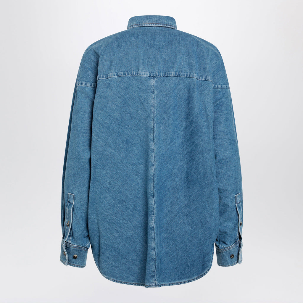 Loewe Light Blue Washed Cotton Denim Shirt Women